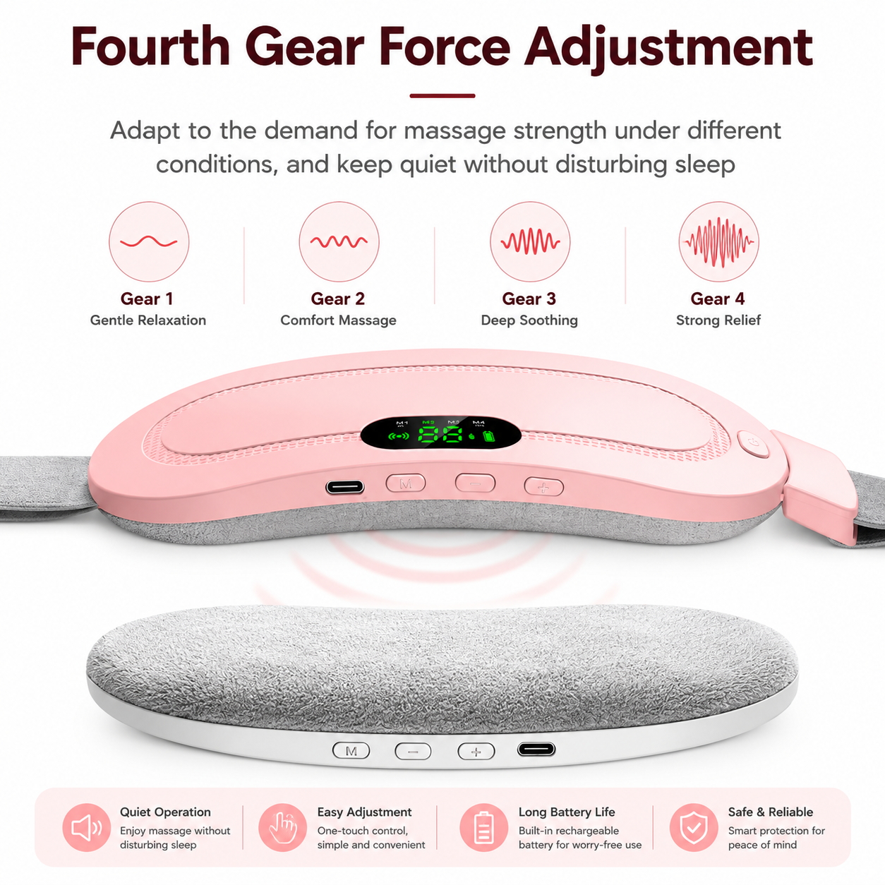 Portable Cordless Menstrual Heating Pad for Women – Rechargeable Period Pain Relief Belt